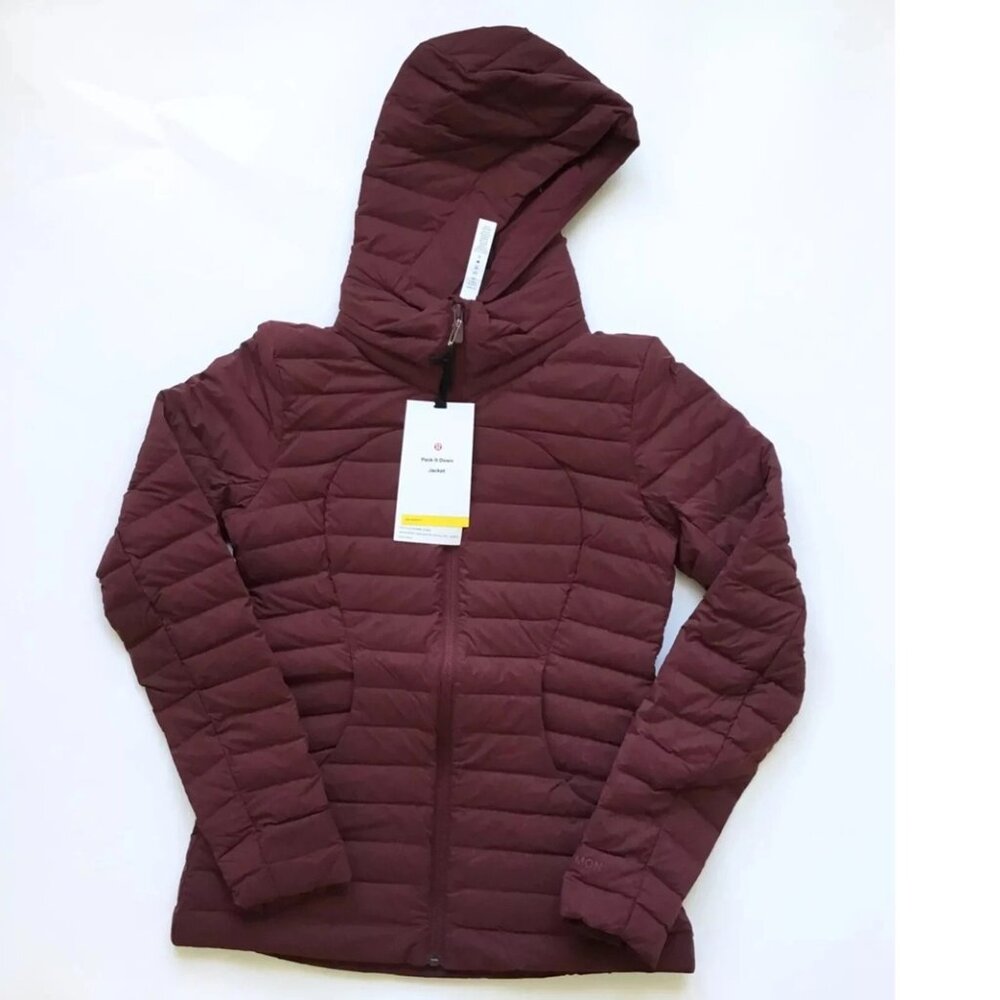 Lululemon Women’s  Sz 4 Pack It Down Short Jacket Red Maroon Removable Hood NWT